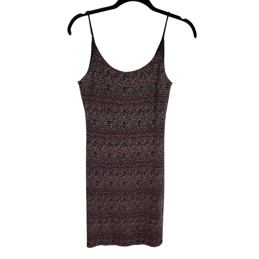 Alyn Paige‎ Vintage Y2K Colorful Textured Spaghetti Strap Stretchy Midi Dress 10